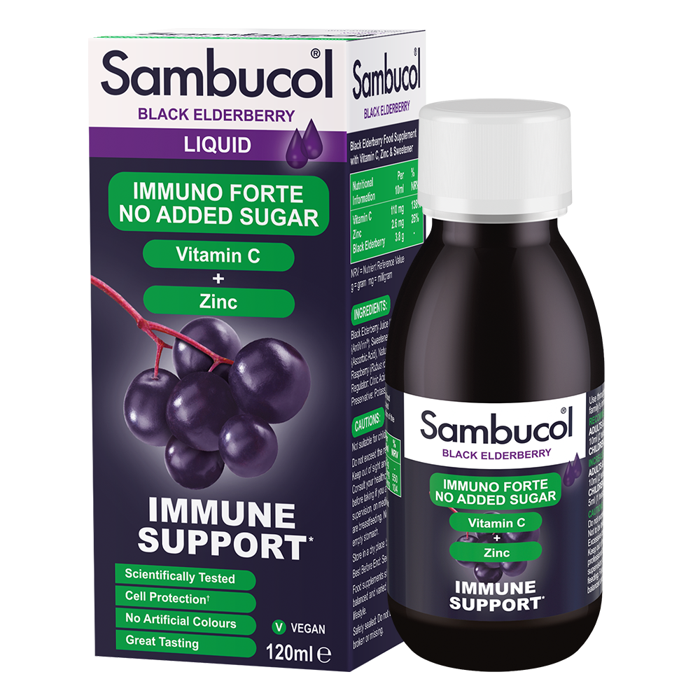Sambucol sirup z čiernej bazy, bez cukru • 120 ml