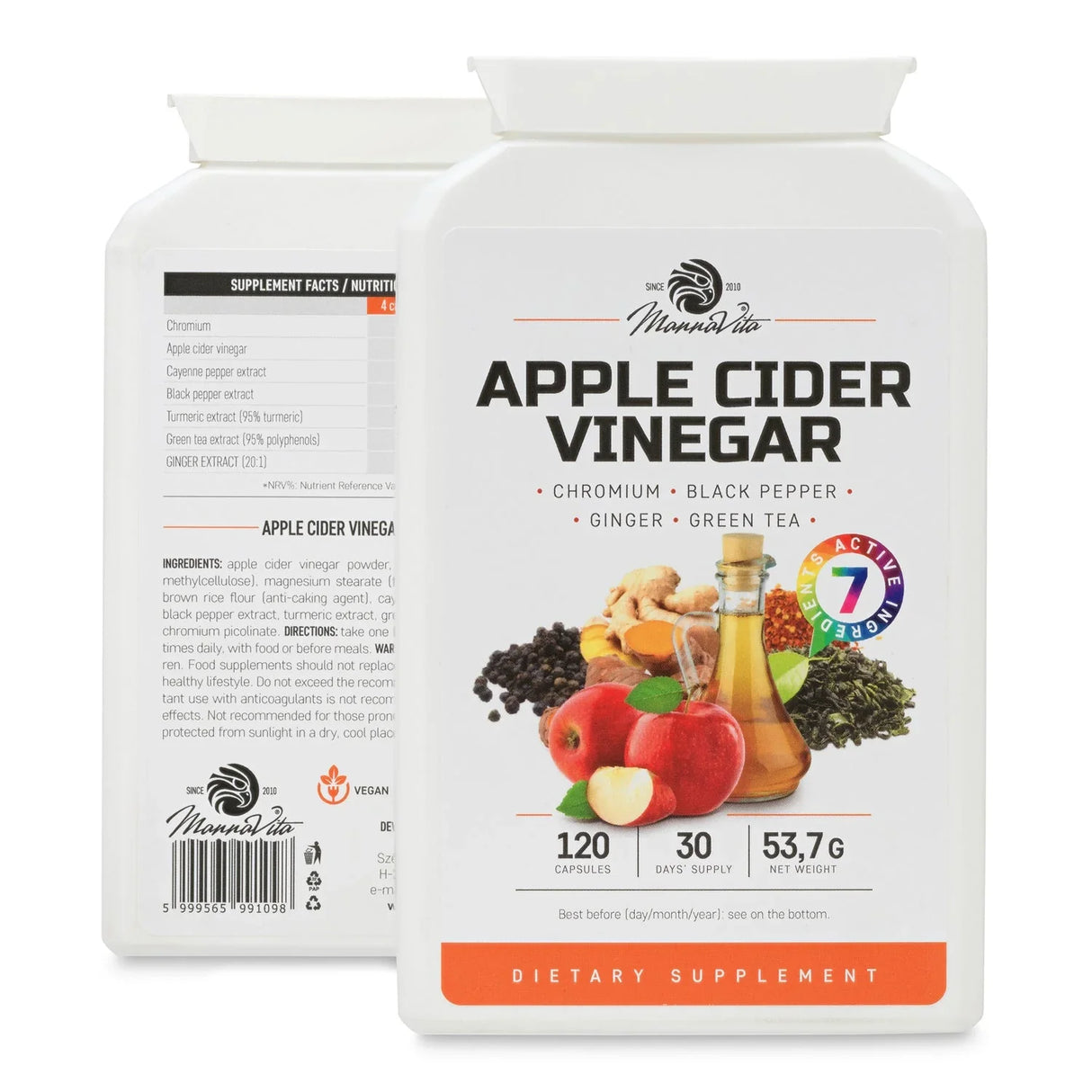 Mannavita Apple Cider Vinegar complex with Chromium • 120 capsules - Mannavita