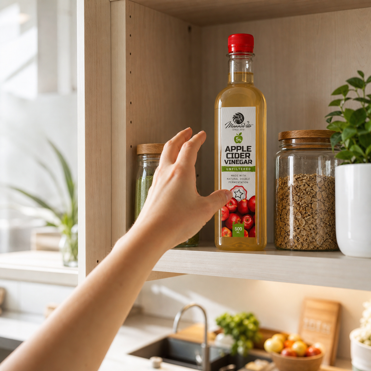 Mannavita nefiltrovaný Jablčný Ocot s dvojitou fermentáciou • 500 ml