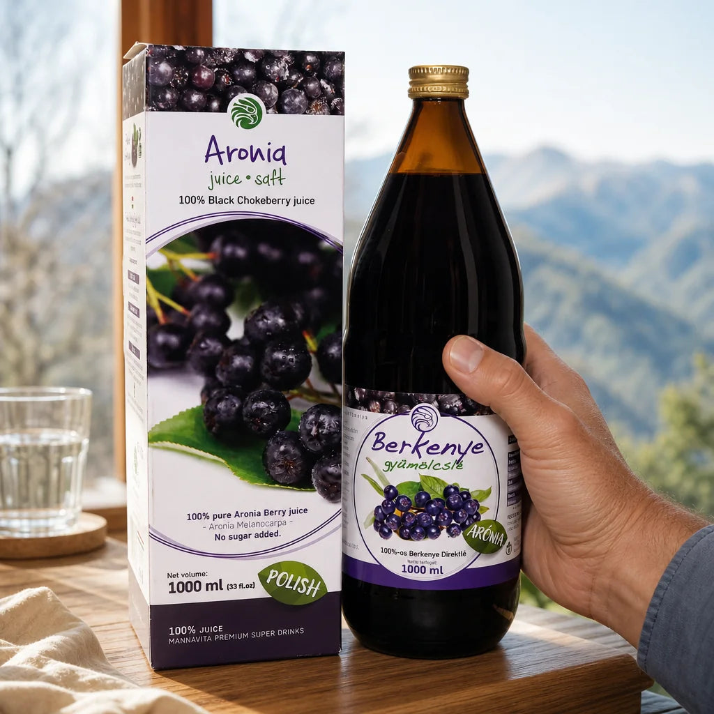 Mannavita Aróniová 100 % čistá lisovaná šťava • 1000 ml