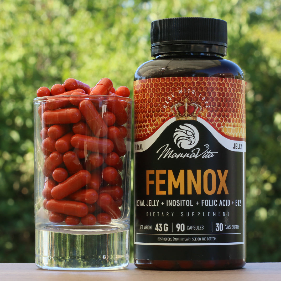 FEMNOX Materská kašička + Inozitol + Kyselina listová + Vitamínu B12, komplex • 90 kapsúl