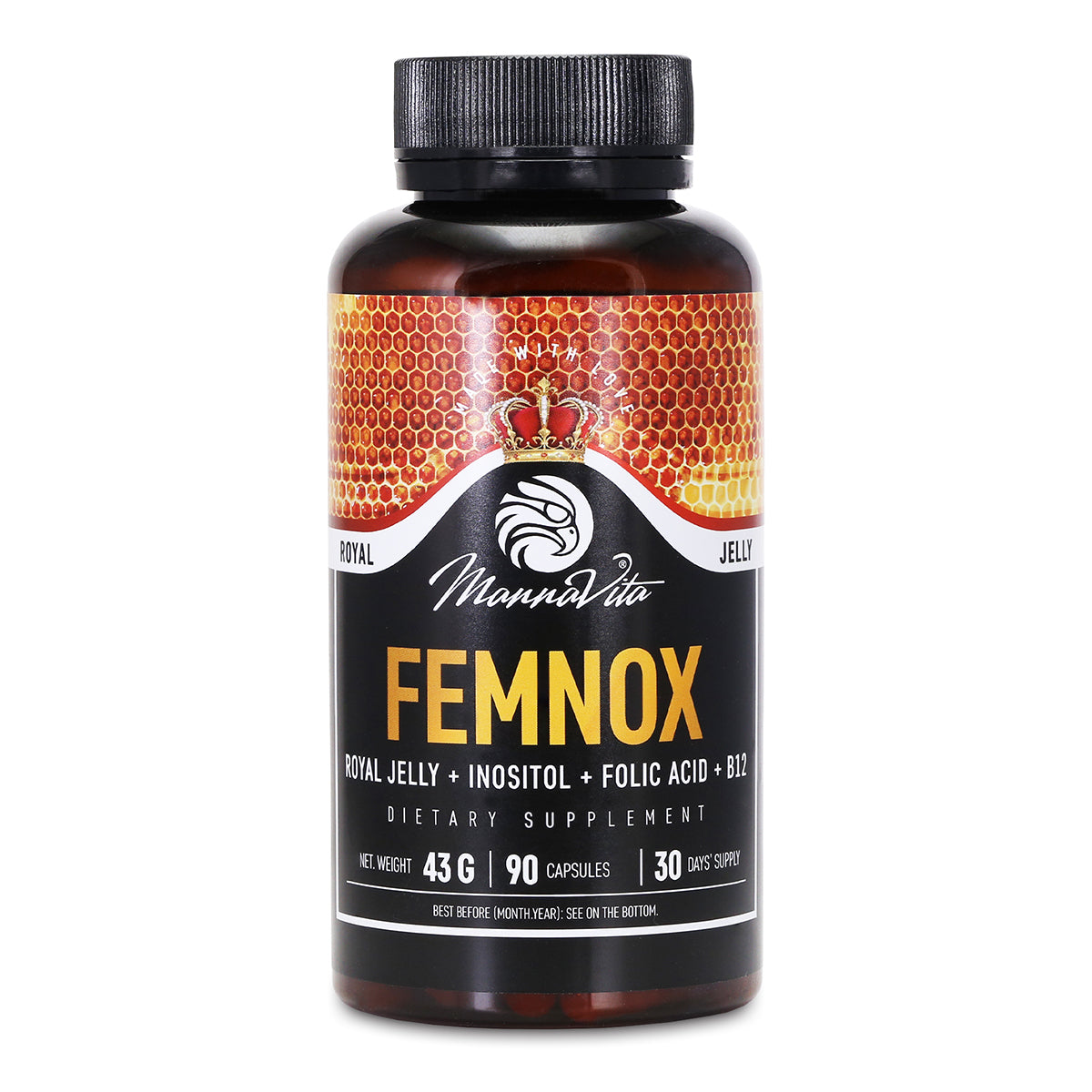 FEMNOX Materská kašička + Inozitol + Kyselina listová + Vitamínu B12, komplex • 90 kapsúl