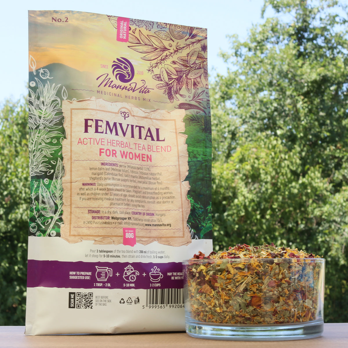 FEMVITAL aktívna bylinná čajová zmes pre ženy • 80g