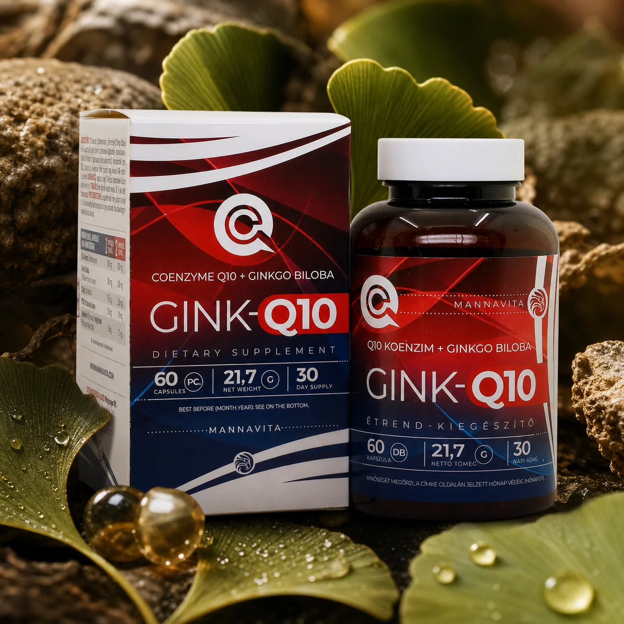 GINK-Q10 • komplex koenzýmu Q10 + Ginkgo biloba • 60 kapsúl