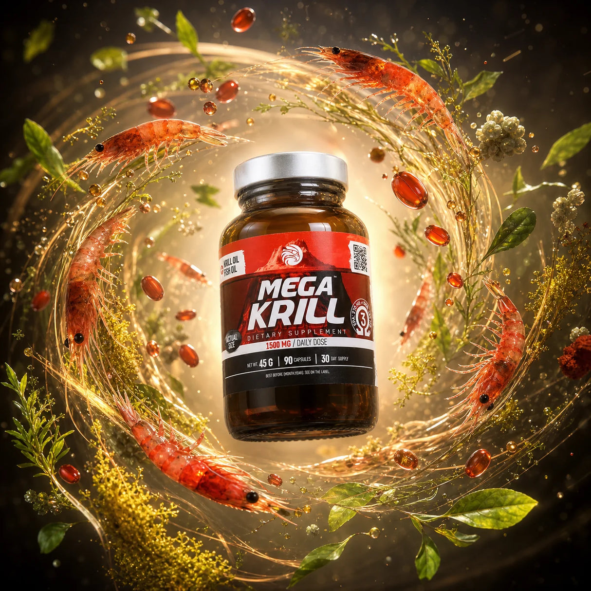 MegaKRILL 1500 mg Krilový olej + Rybí olej • 90 kapsúl