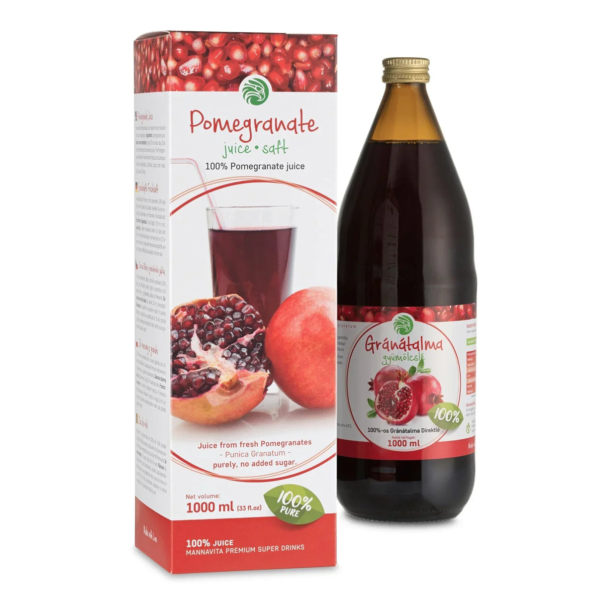 Mannavita Pomegranate 100% pure pressed juice • 1000 ml - Mannavita
