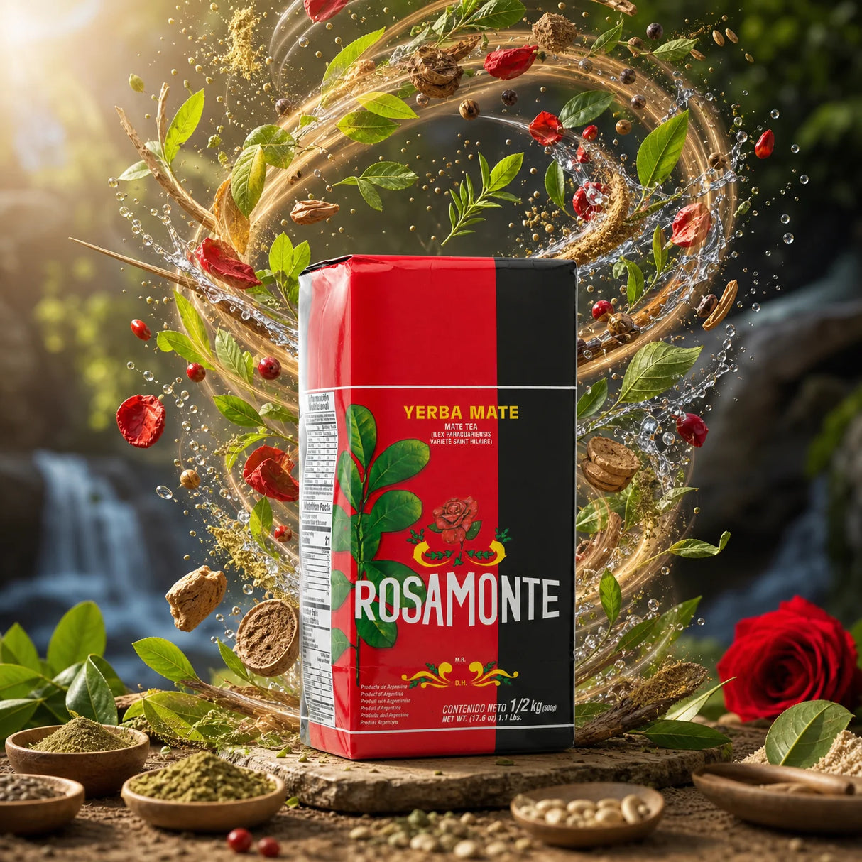 Rosamonte čaj yerba maté • s obsahom stoniek • 500 g