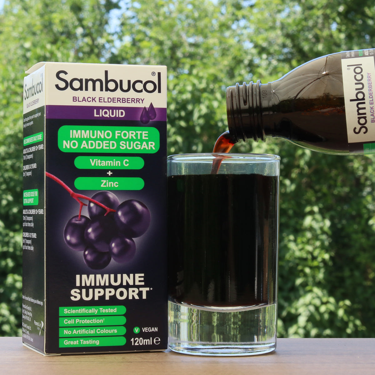Sambucol sirup z čiernej bazy, bez cukru • 120 ml