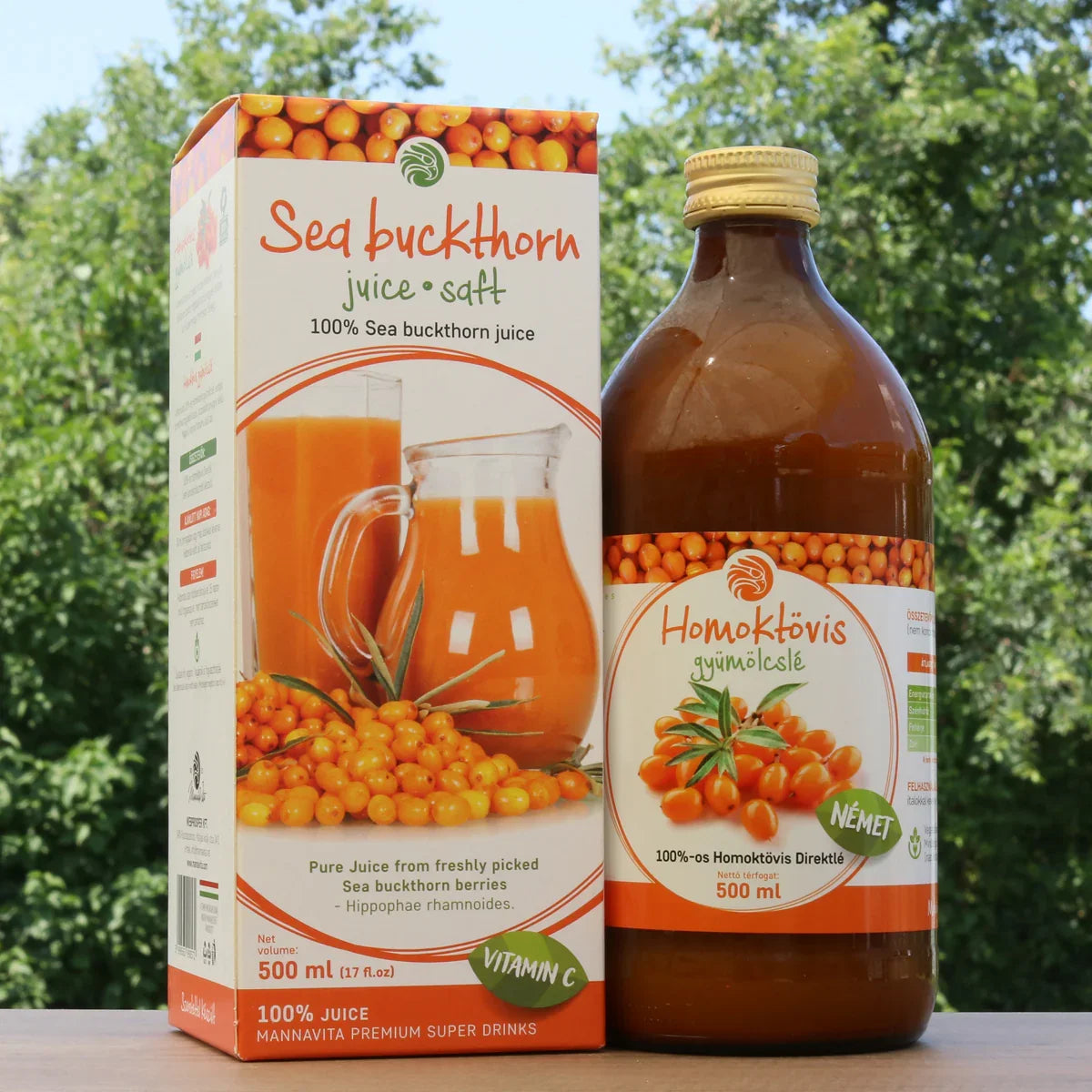 Mannavita Sea buckthorn 100% pure pressed juice • 500 ml - Mannavita
