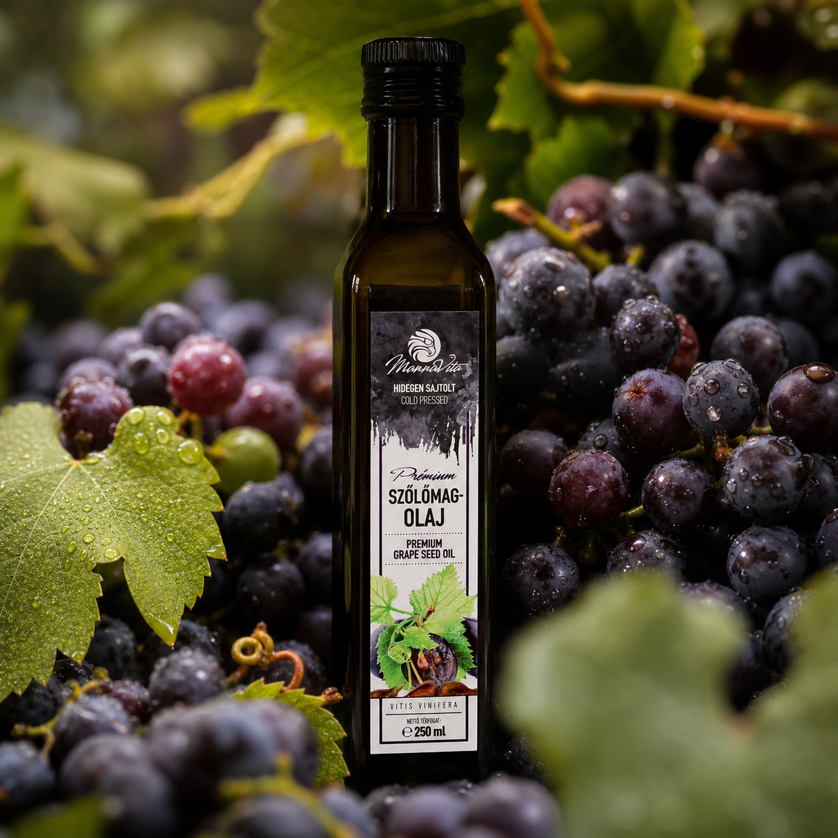Mannavita maďarský za studena lisovaný olej z hroznových jadier • 250 ml