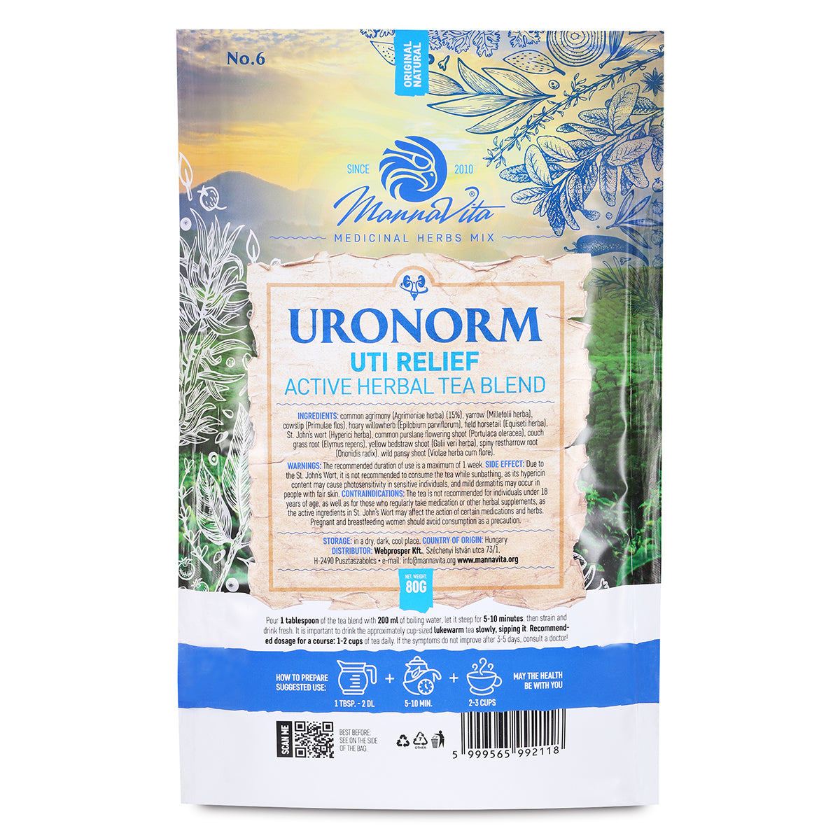 URONORM úľava pri UTI aktívna bylinná čajová zmes • 80g