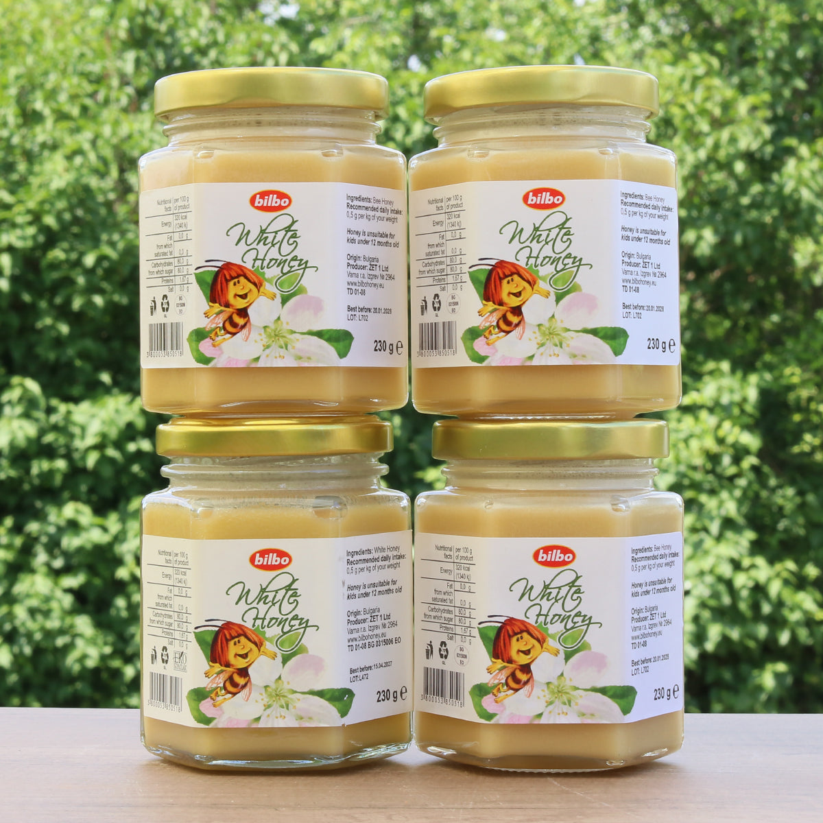 Bilbo surový biely med • 230 g