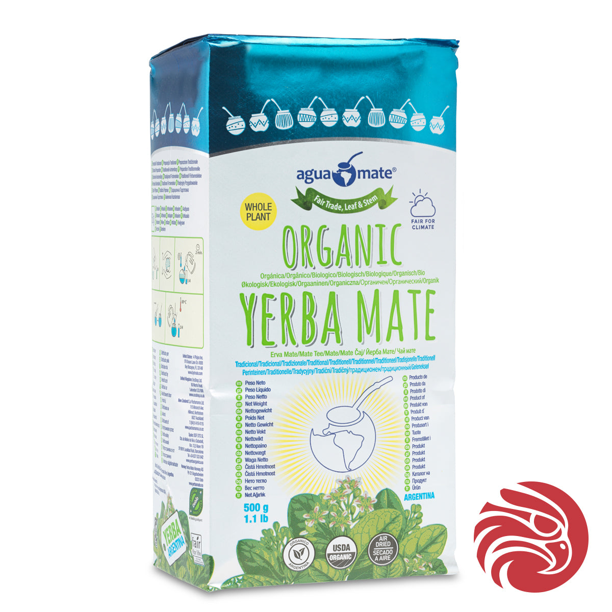 Aguamate Bio yerba maté • Vyrobené so stonkami • 500 g