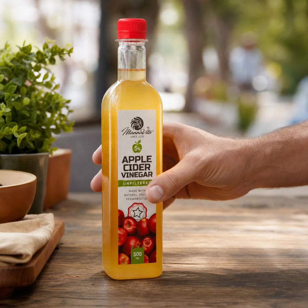 Mannavita nefiltrovaný Jablčný Ocot s dvojitou fermentáciou • 500 ml