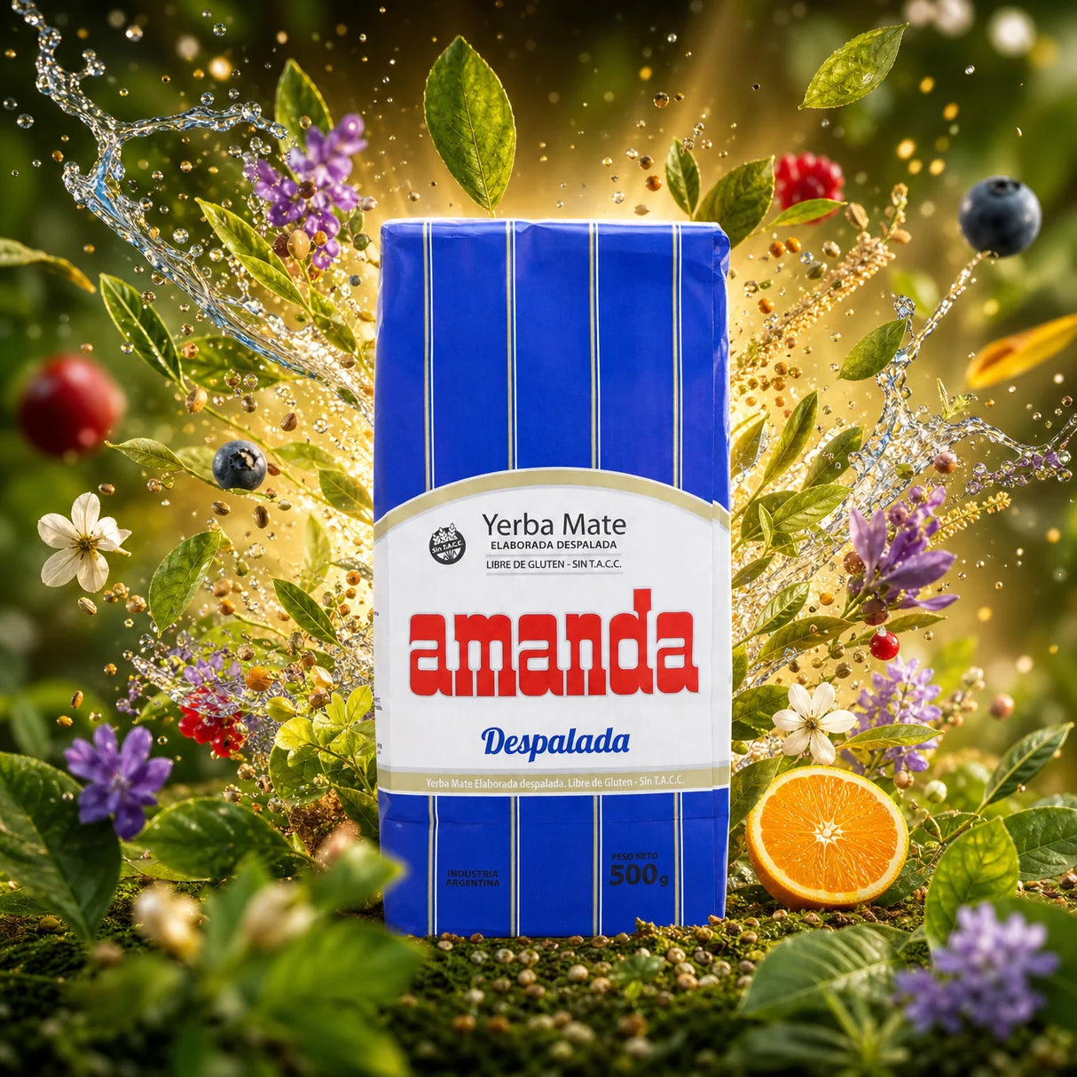 Amanda čaj yerba maté • bez stoniek – Sin palo • 500 g