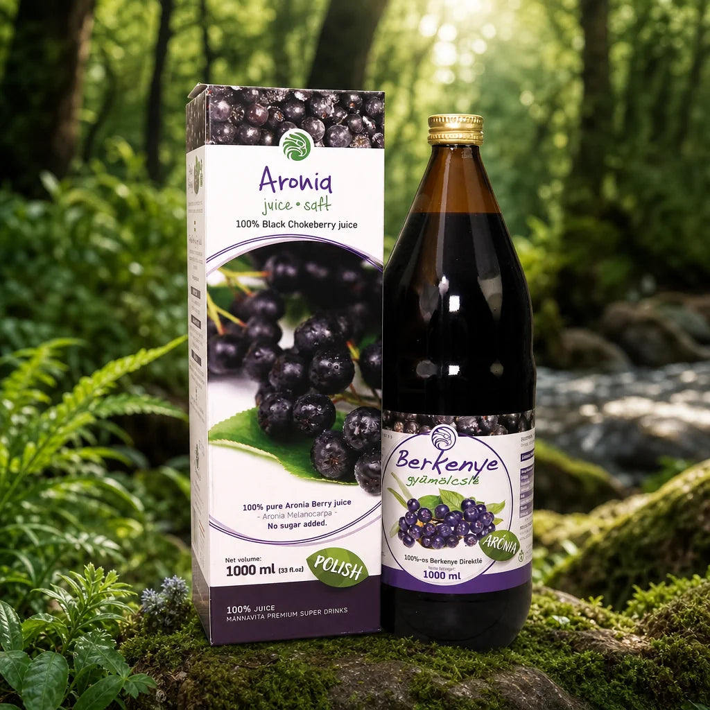 Mannavita Aróniová 100 % čistá lisovaná šťava • 1000 ml