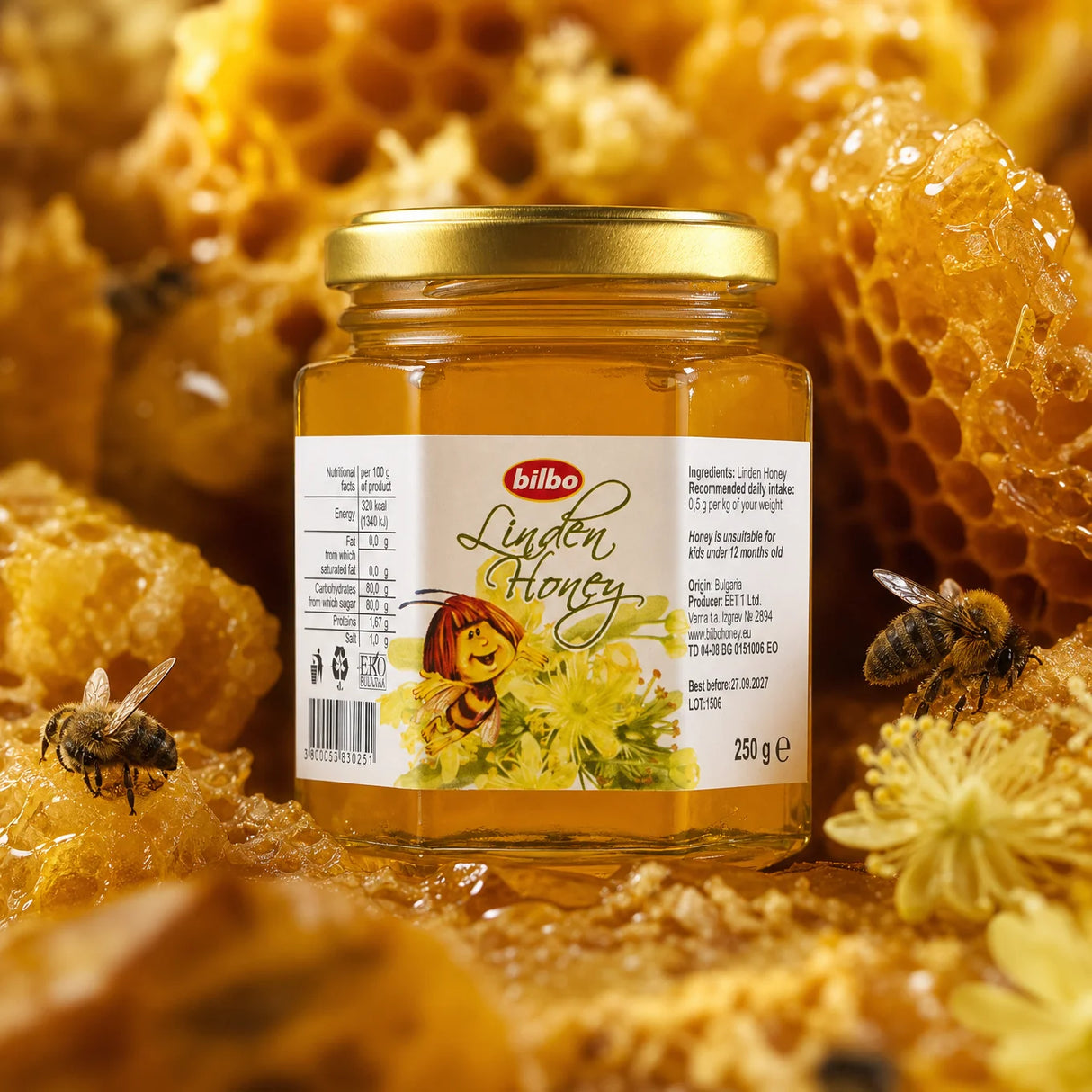 Bilbo surový kakaový med • 250 g
