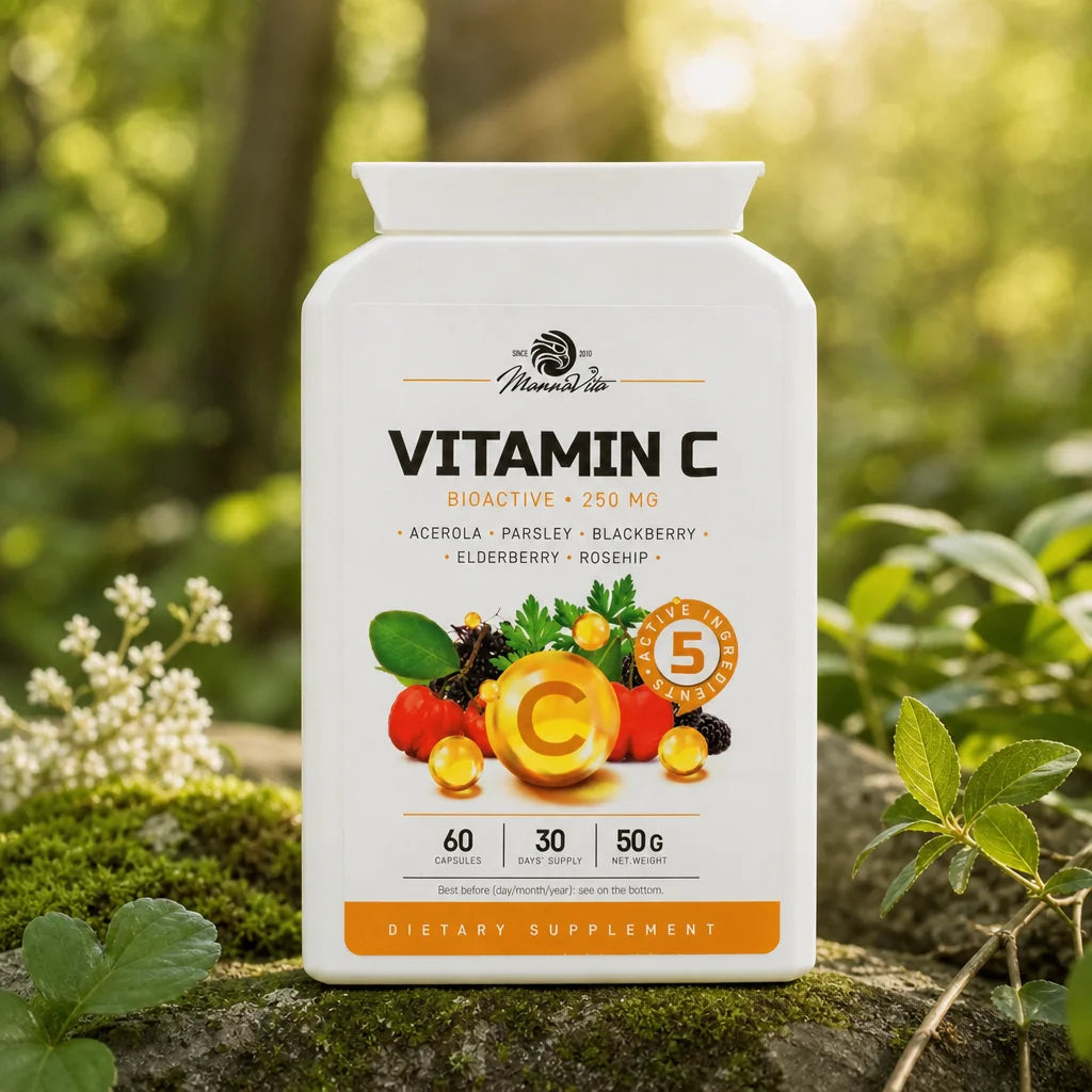 Mannavita komplex vitamínu C • 250 mg bioaktívneho vitamínu C • 60 kapsúl