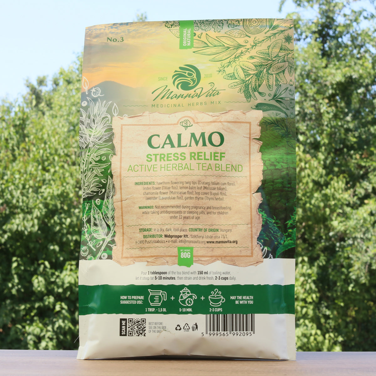 CALMO aktívna bylinná čajová zmes na zmiernenie stresu • 80g