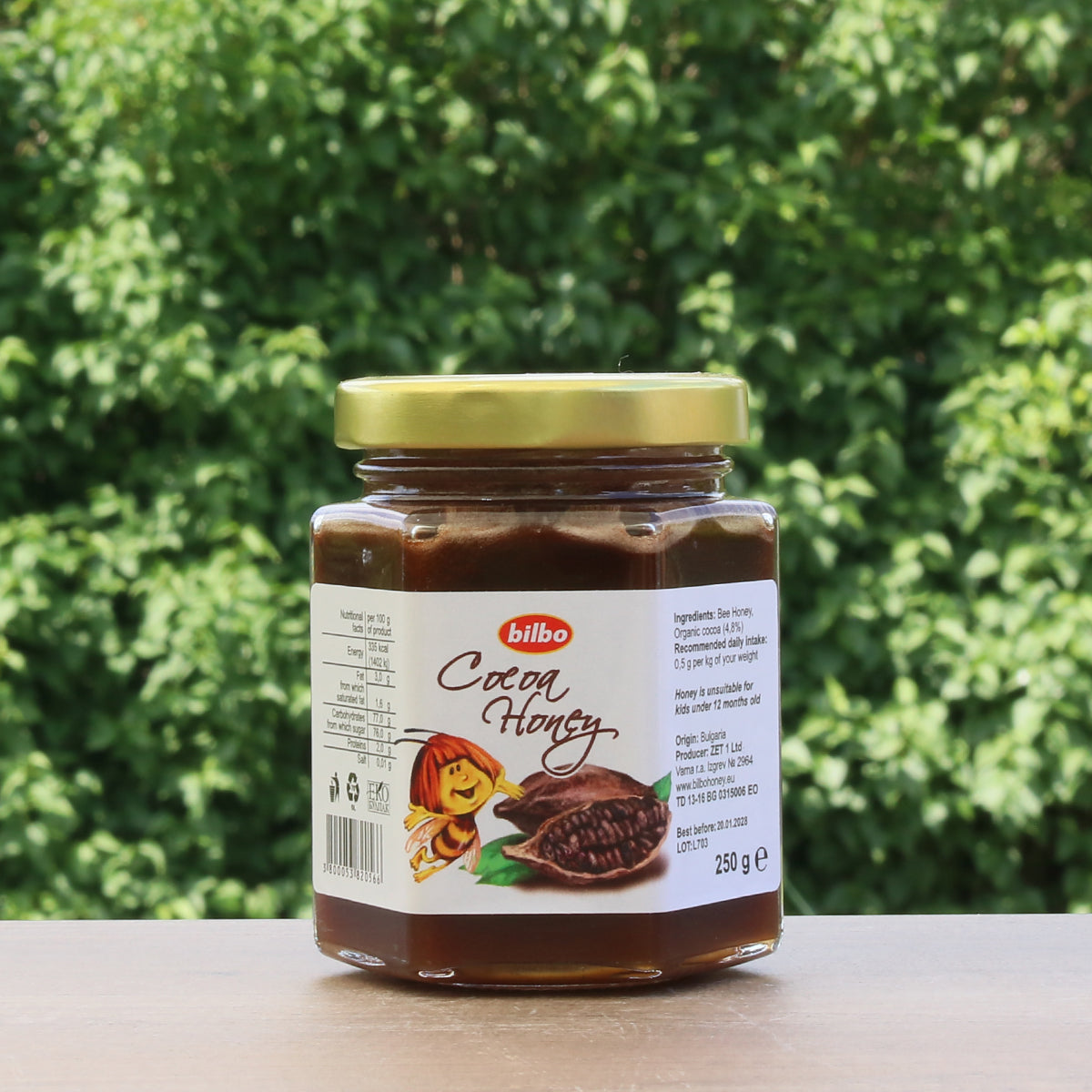 Bilbo surový kakaový med • 250 g