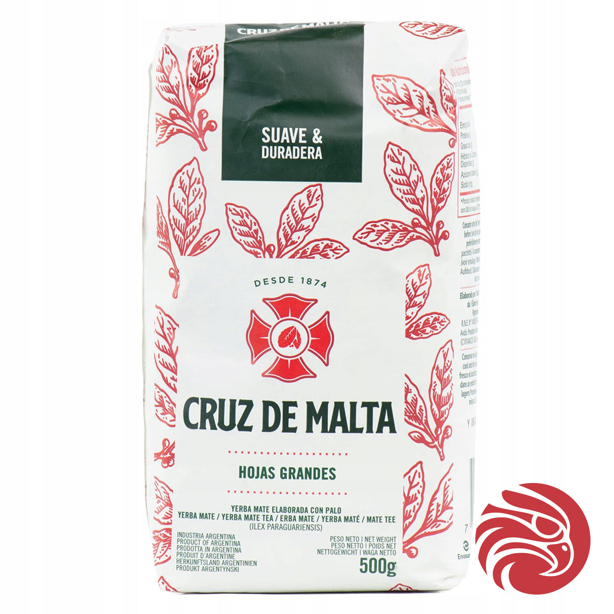 Cruz de Malta yerba mate • Elaborada con palo • 500 g