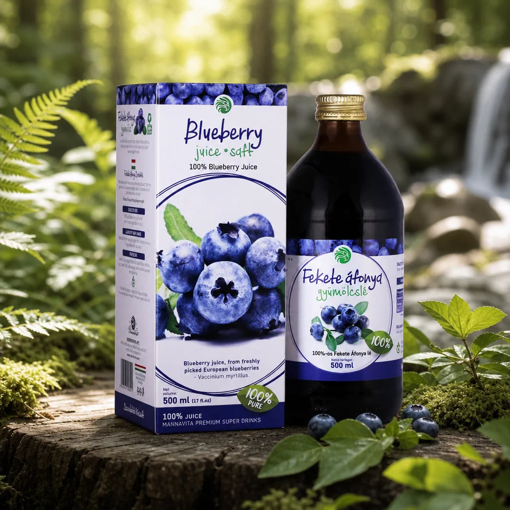 Mannavita Čučoriedková 100 % čistá lisovaná šťava • 500 ml