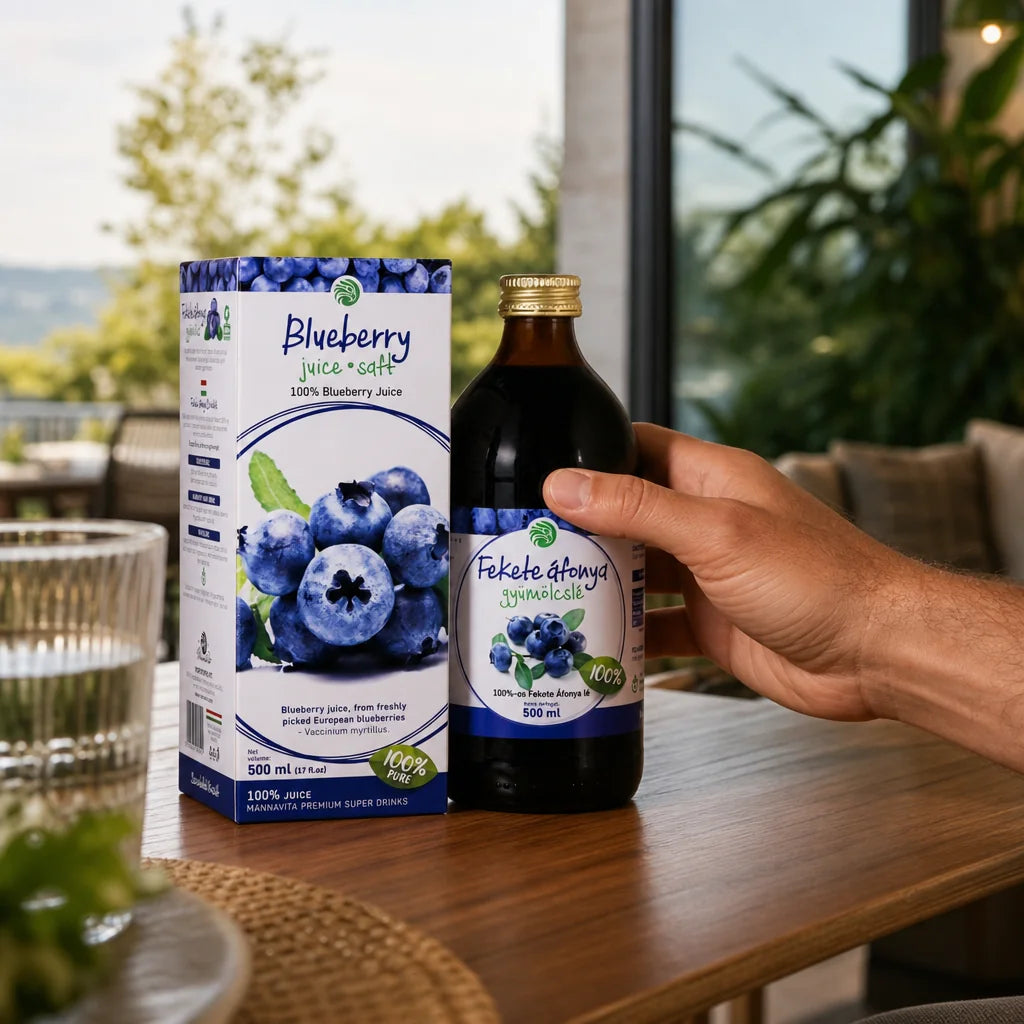 Mannavita Čučoriedková 100 % čistá lisovaná šťava • 500 ml