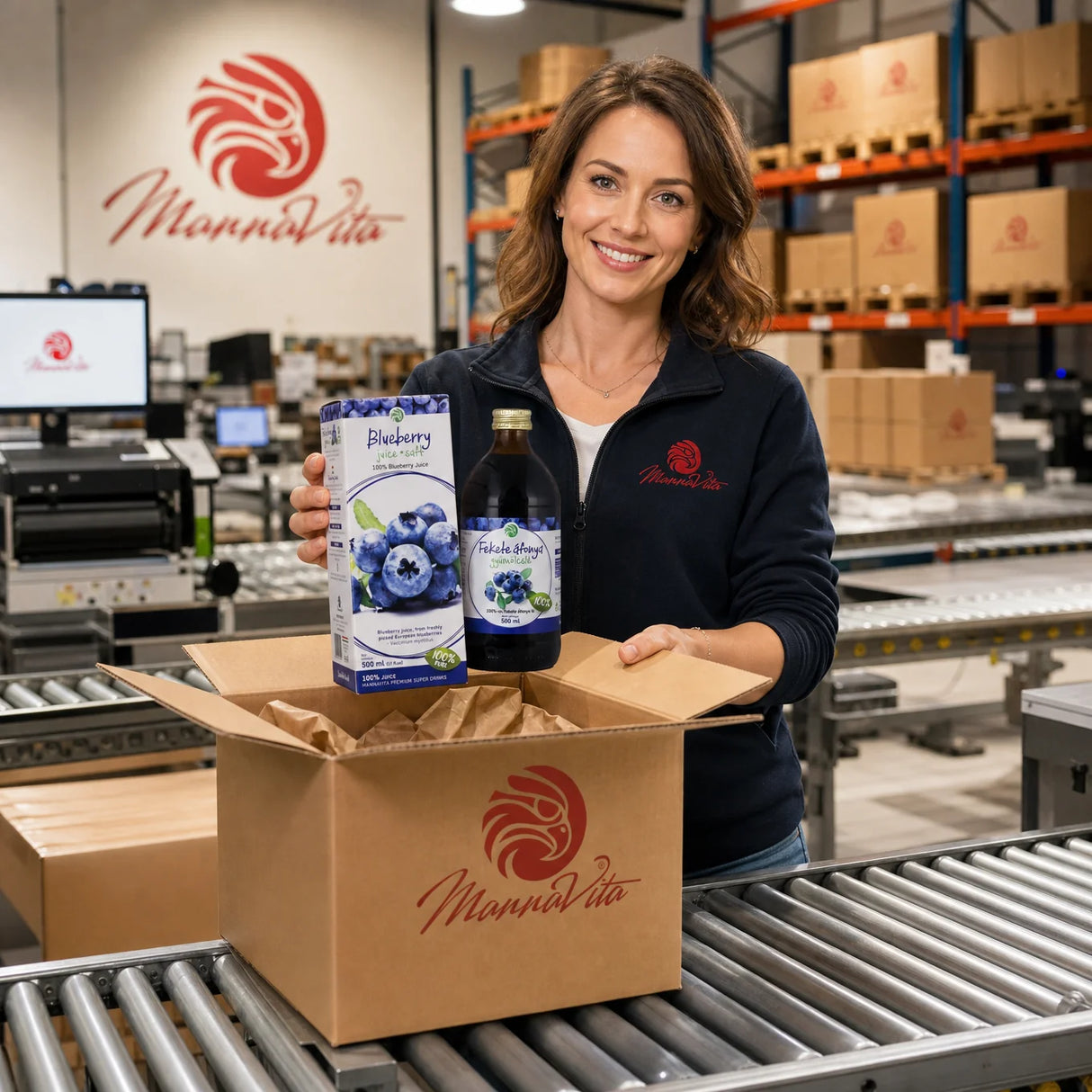 Mannavita Čučoriedková 100 % čistá lisovaná šťava • 500 ml