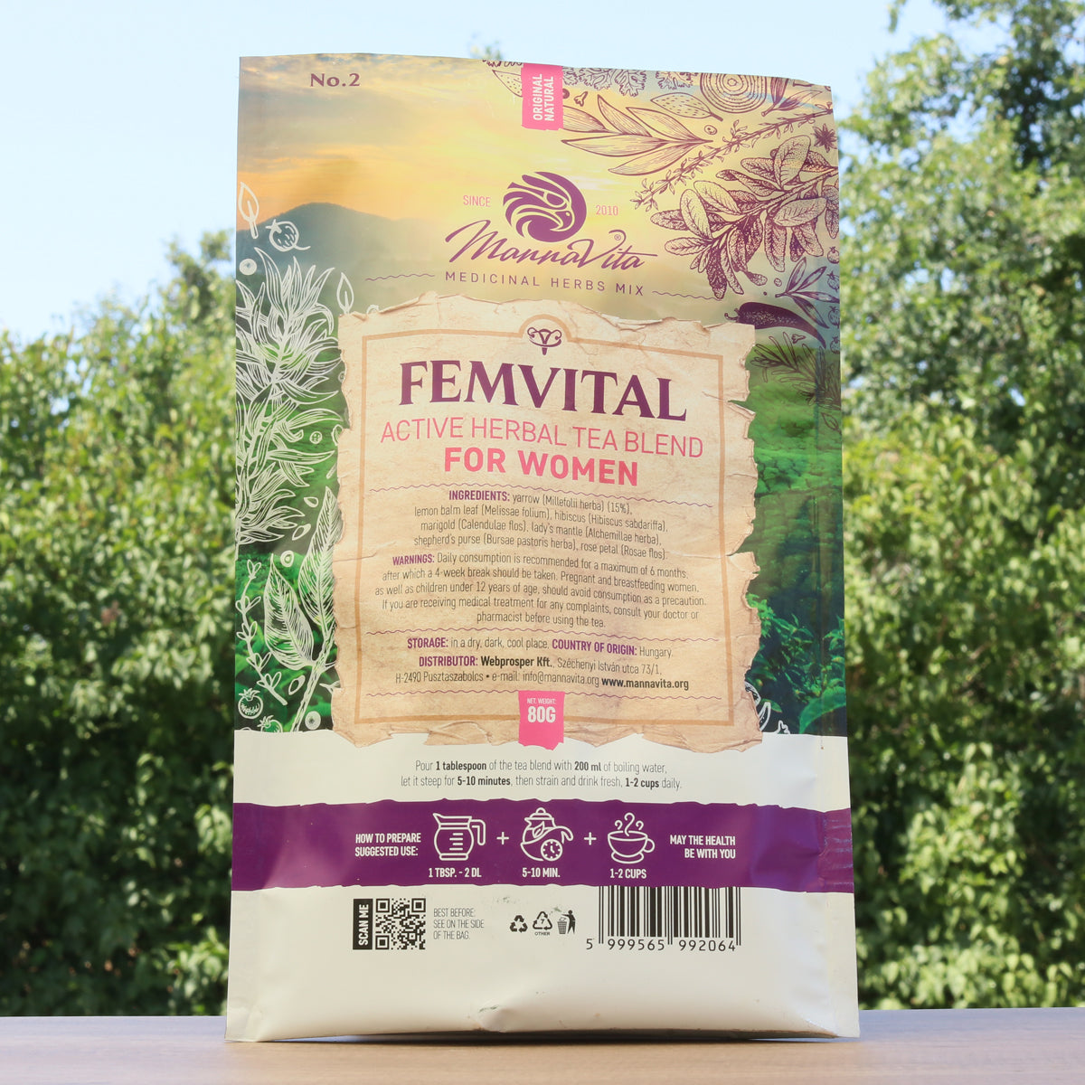 FEMVITAL aktívna bylinná čajová zmes pre ženy • 80g