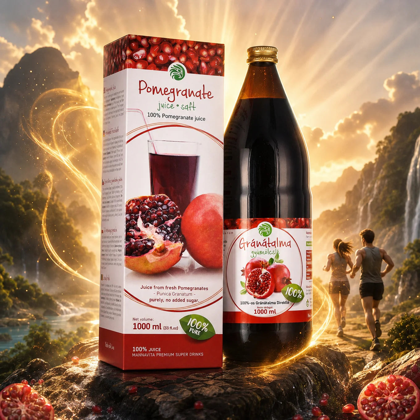 Mannavita Granátové jablko, 100% čistá lisovaná šťava • 1000 ml