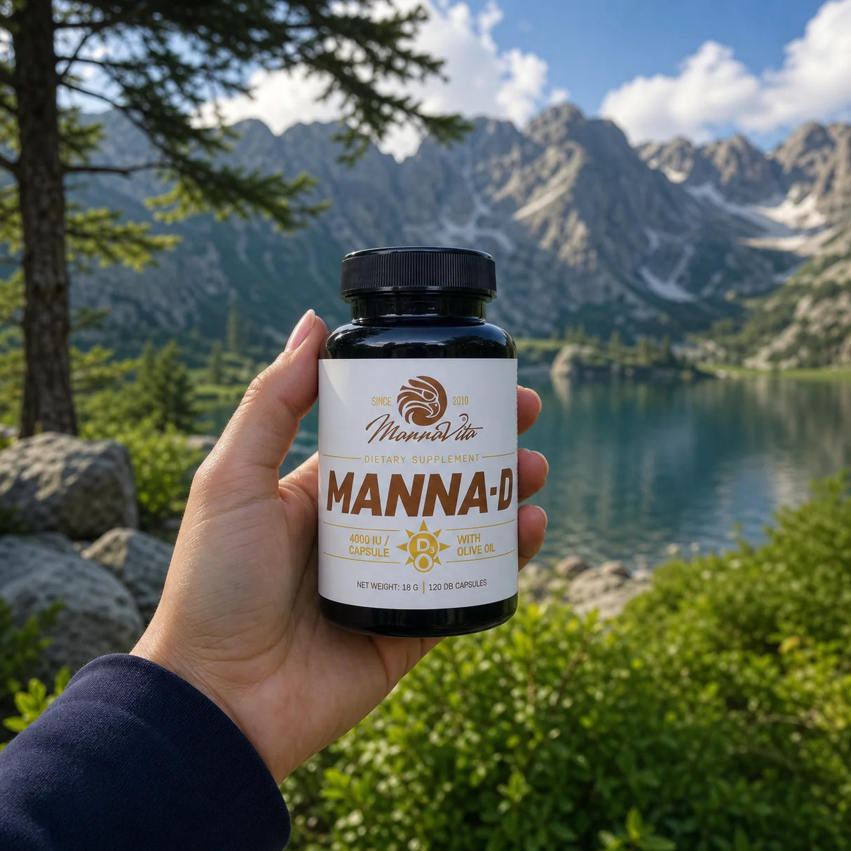 MANNA-D vitamín D3 v olivovom oleji • 4000 IU • 120 kapsúl