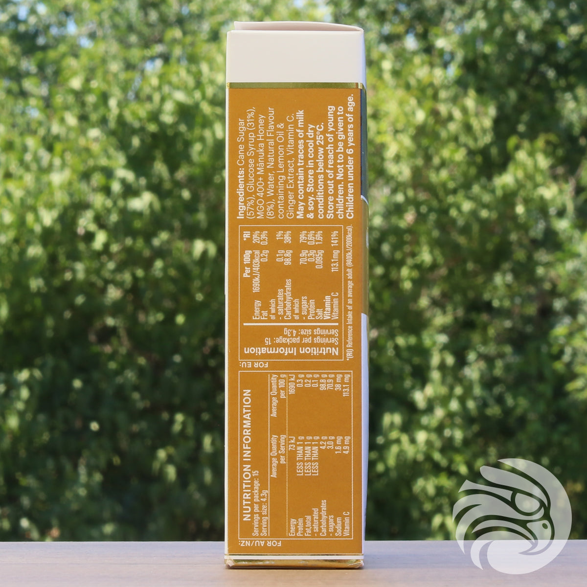 Manuka medové pastilky s prírodným zázvorom a citrónom • 15 ks.