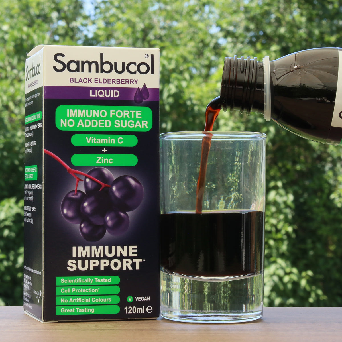 Sambucol sirup z čiernej bazy, bez cukru • 120 ml