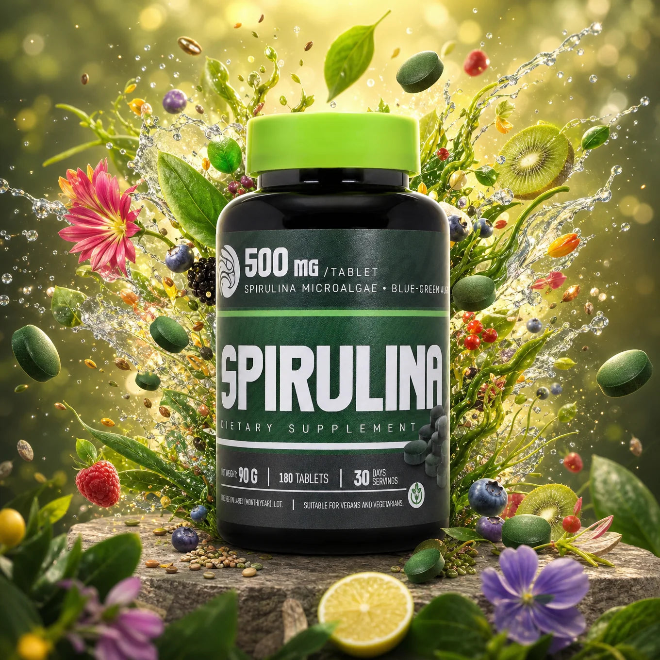Mannavita Spirulina, tablety 500 mg • 180 ks.