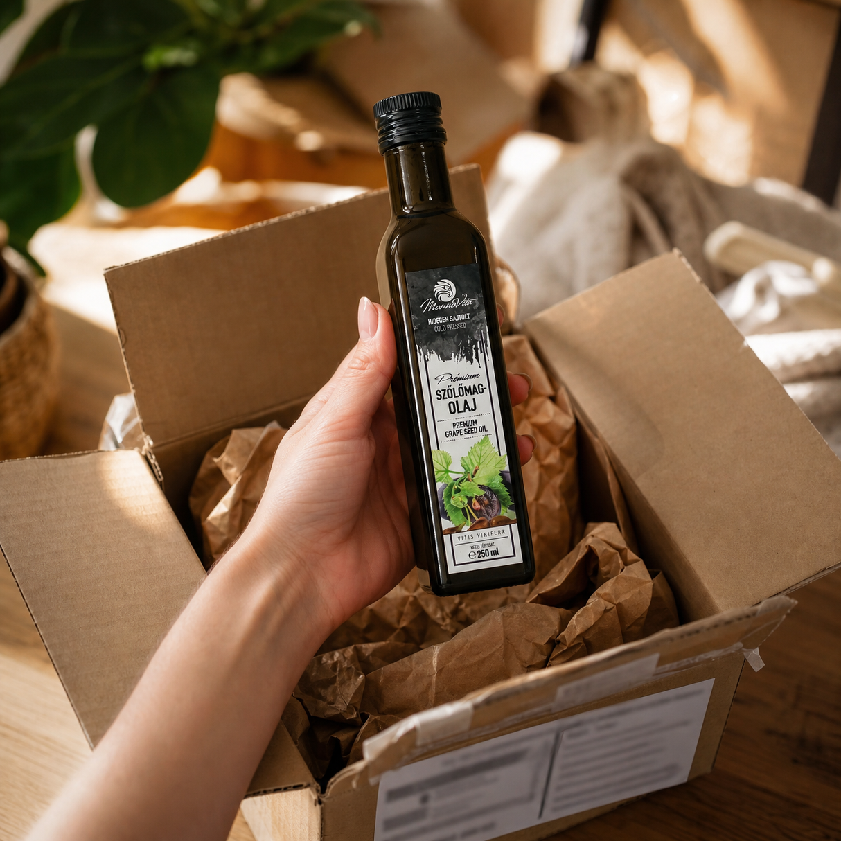 Mannavita maďarský za studena lisovaný olej z hroznových jadier • 250 ml