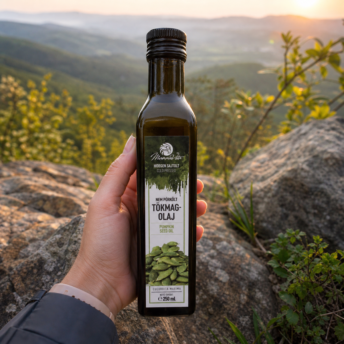 Mannavita maďarský za studena lisovaný olej z hroznových jadierok • 250 ml